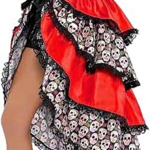 Red and Black Skull Print Skirt
